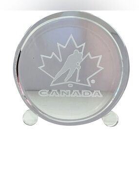 Canada Hockey Puck Round Paperweight